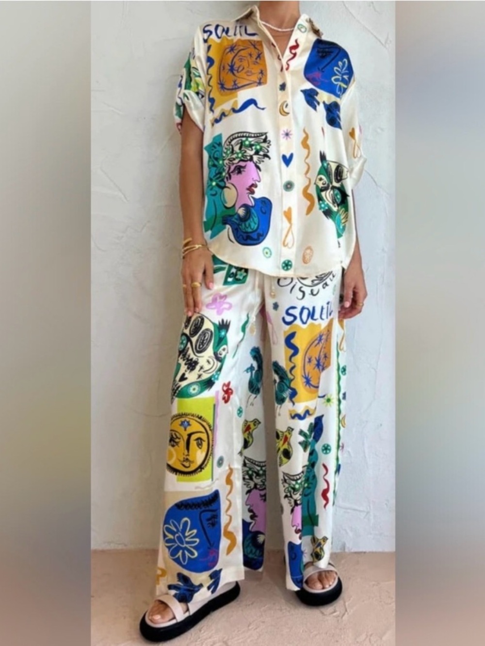 Joie Soleil Short Sleeve Shirt and Pants Set
